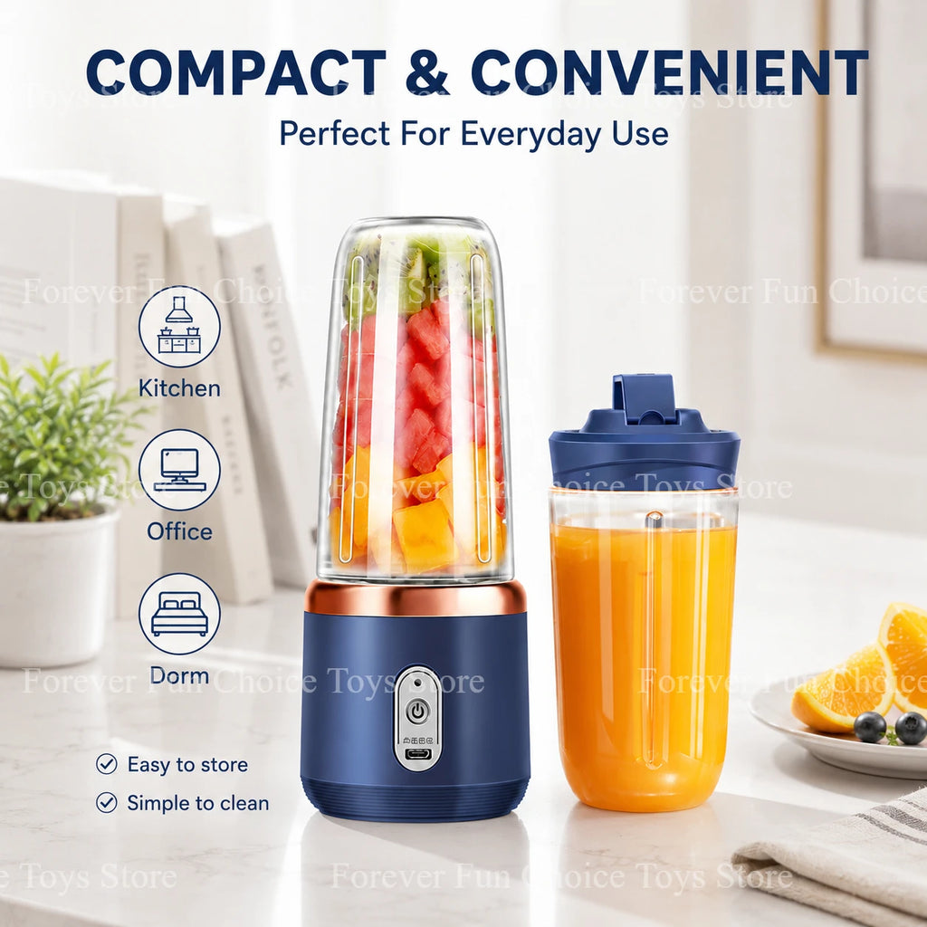 Electric Juicer Small Fruit Juicing Cup USB Charging Portable Outdoor Travel Electric Juicer 400ml Home Kitchen Milkshake Mixer