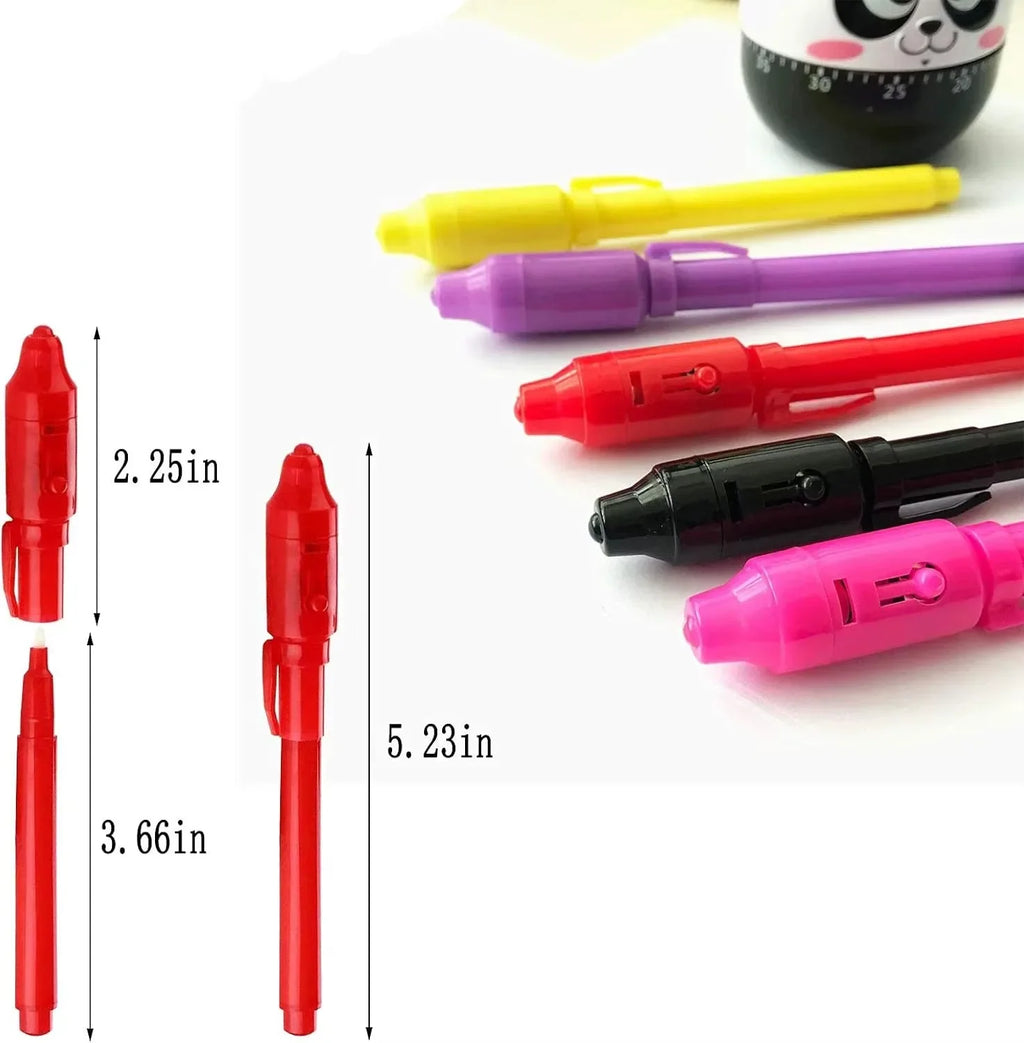 4-12pcs Invisible Ink Pen Spy Pen with UV Light Magic Marker for Secret Message Treasure Box Prizes Kids Party Favors Toys Gift