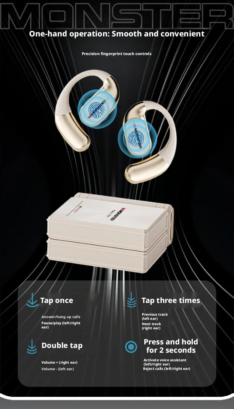 audífonos MONSTER auriculares open ear ac530 earbuds over ear earbuds wireless bluetooth earphone headphones for running fitnes