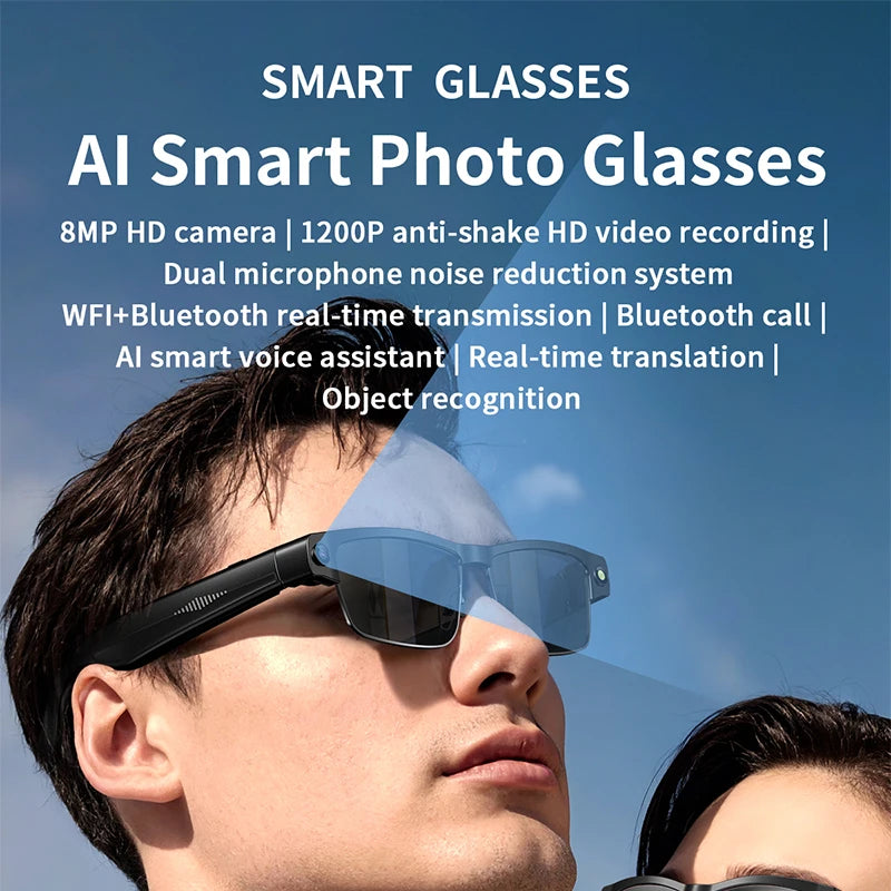 2026 4K Smart Glasses AI Translation Color-changing Lenses High-definition Voice Call Music Local Open-ear Audio Smart  Glasses