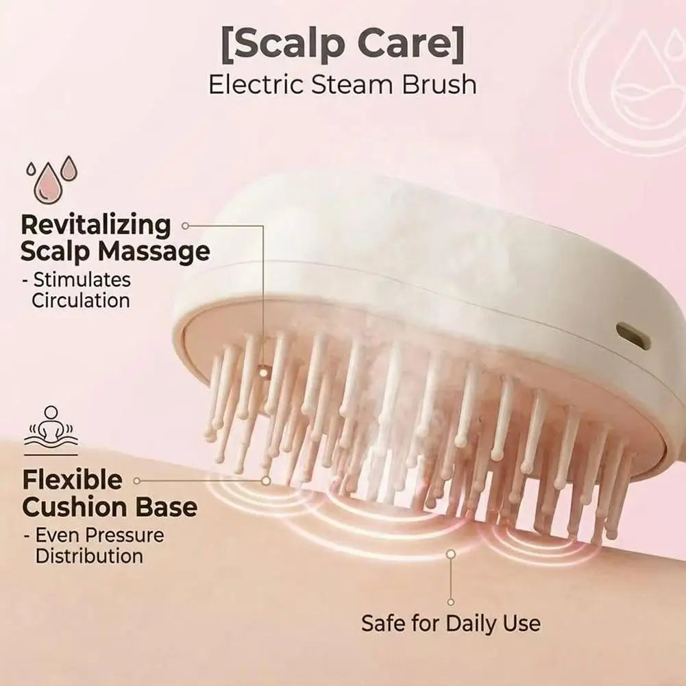 Electric Steam Brush with Water Spray Wet Electrics Hairbrush USB-C Charging for Detangling Smoothing Styling & Frizz Control