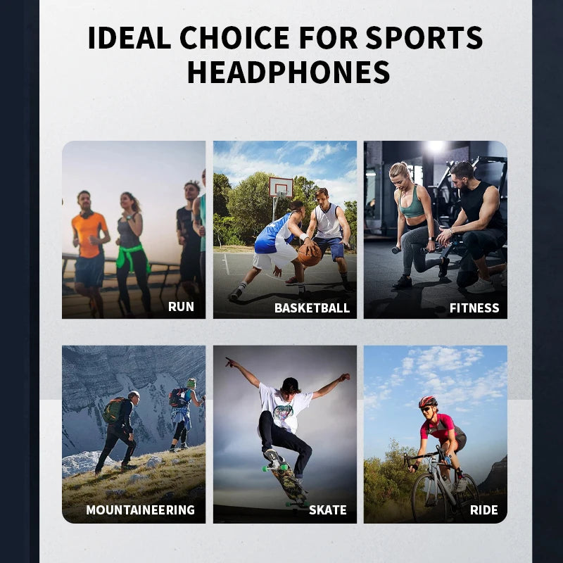 B8 True Bone Conduction Earphones Bluetooth 5.3 Sports Wireless Headphones Ear Hook IPX5 Waterproof Headset for Running Driving