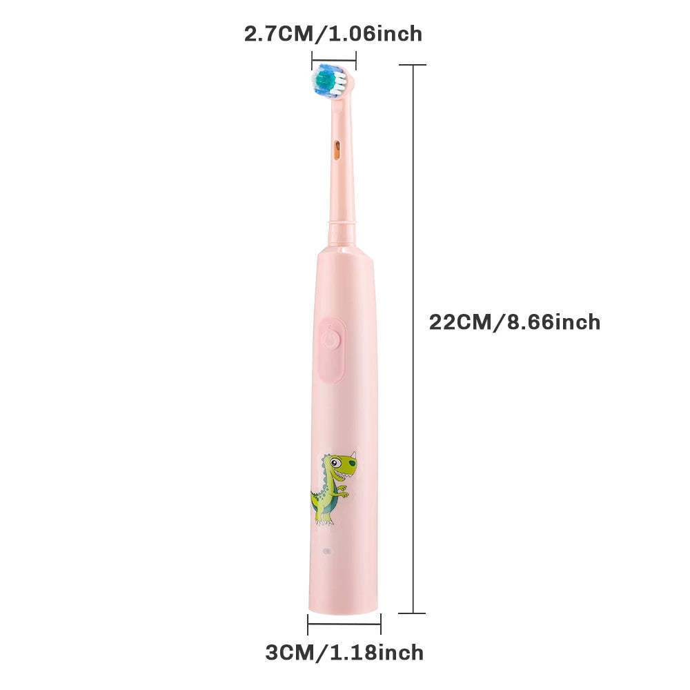 Rechargeable Smart Toothbrush for Children Cleaning Whitening & Massage 3 Modes IP67 Electric Cartoon Toothbrush 2-Min Timer