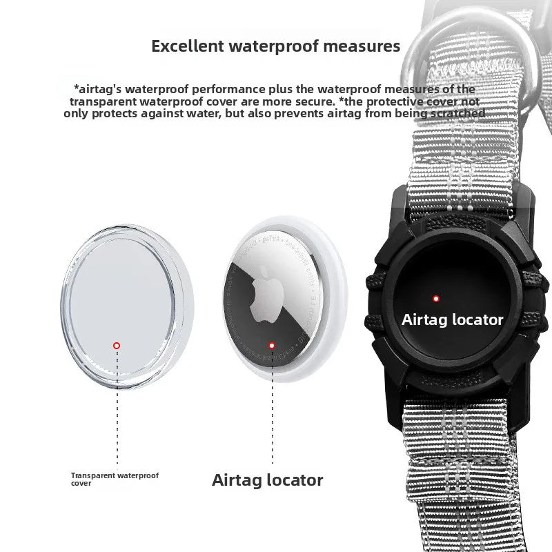 Airtag Dog Collar with Waterproof AirTag Case, Reflective Soft Padded & Safety Air Tag Pet Collar Adjustable for Large Dogs