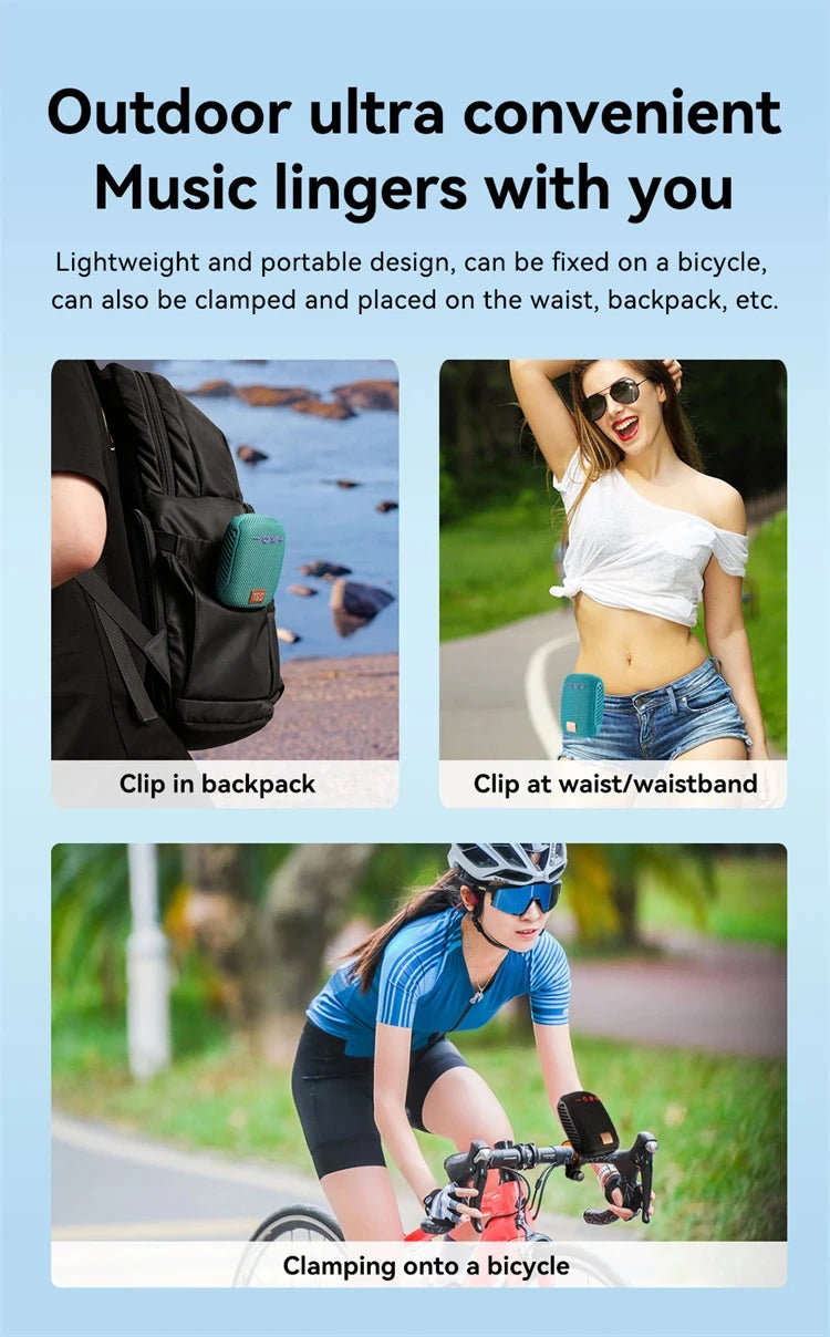 TG392 Outdoor Bicycle Bluetooth Speaker Portable Wireless Sound Box Rechargeable Handlebar Speaker Waterproof Bluetooth Speaker