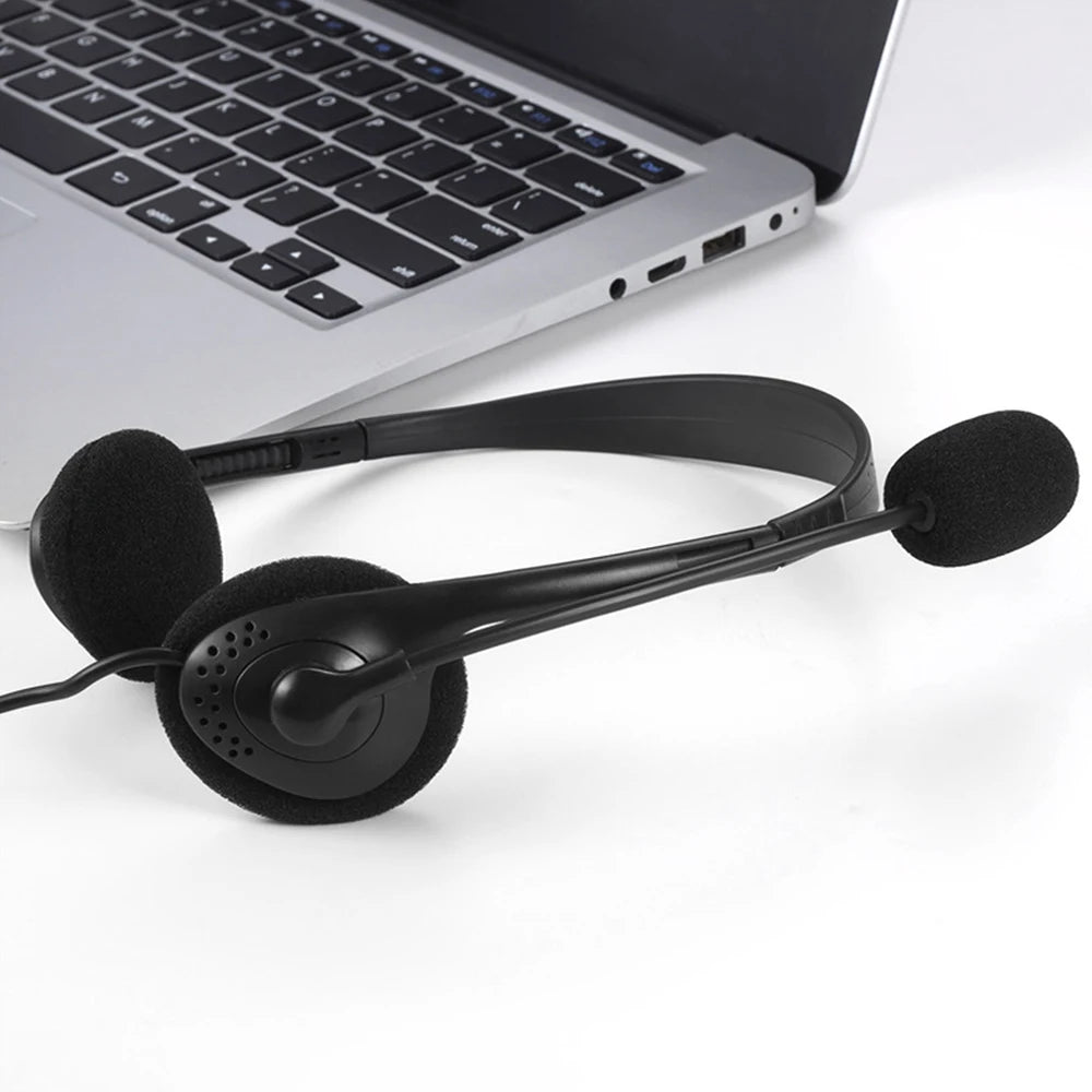 USB noise cancelling headset with microphone for computer calls Chat call centre headset Service headset