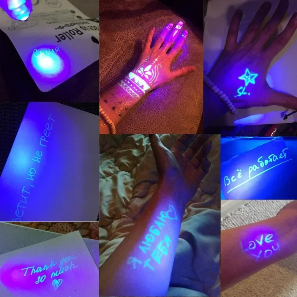 4-12pcs Invisible Ink Pen Spy Pen with UV Light Magic Marker for Secret Message Treasure Box Prizes Kids Party Favors Toys Gift