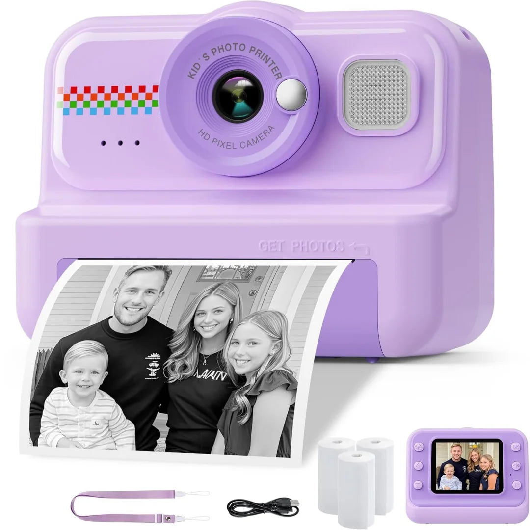Digital Children Camera Photography Instant Print Photo 1080P HD Video Recorder Mini Thermal Printer Educational Birthday Gifts