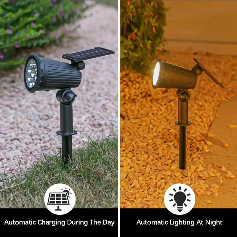 2/9LEDs RGB Solar Light Outdoors Landscape Spotlights Color Changing 2 In 1 Wireless Waterproof Solar Wall Lamp Patio Garden