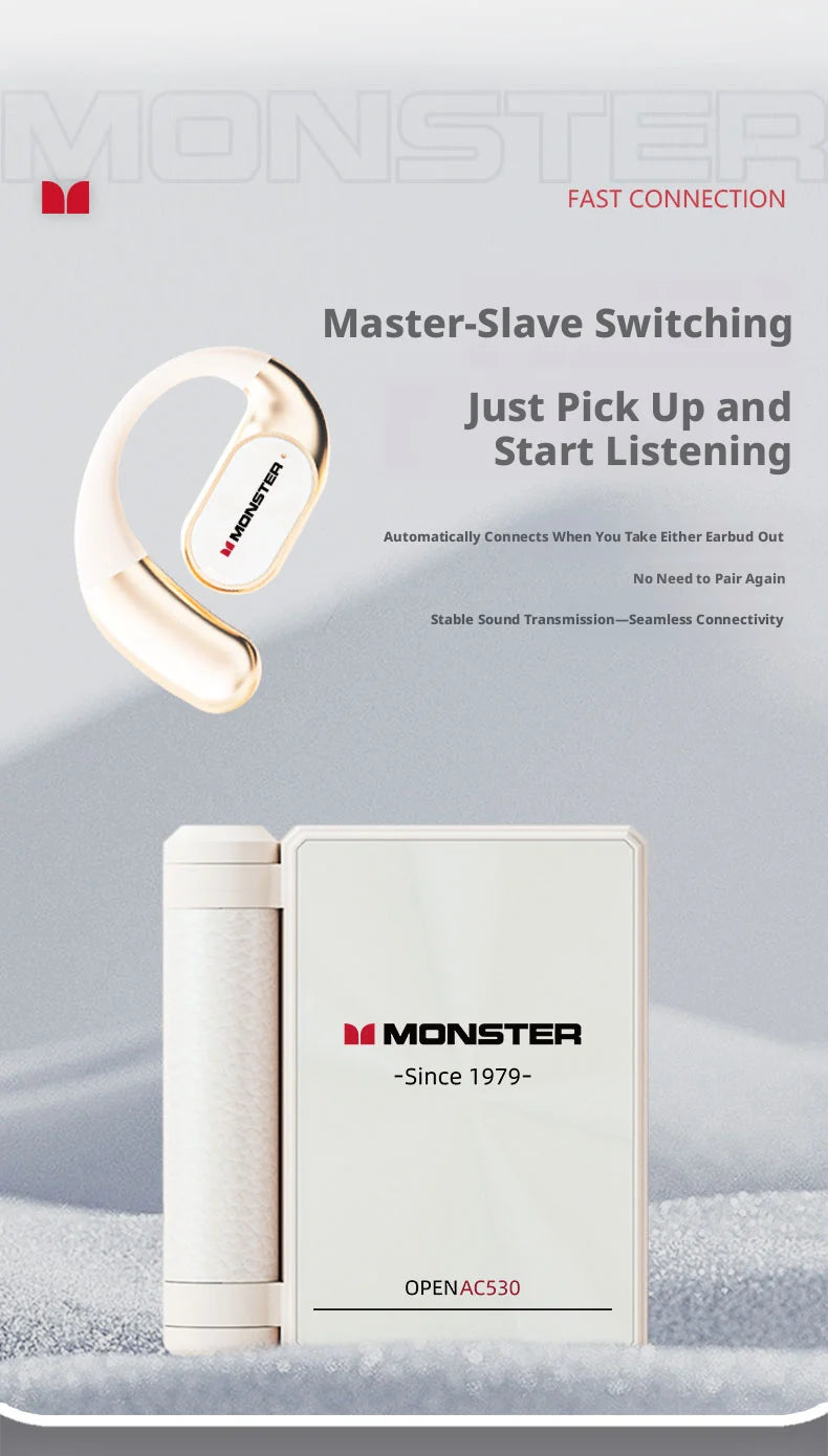 audífonos MONSTER auriculares open ear ac530 earbuds over ear earbuds wireless bluetooth earphone headphones for running fitnes
