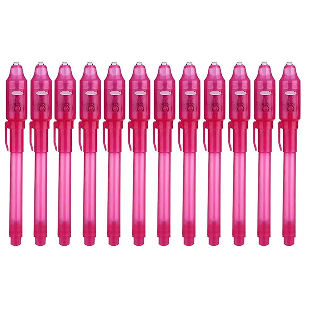 4-12pcs Invisible Ink Pen Spy Pen with UV Light Magic Marker for Secret Message Treasure Box Prizes Kids Party Favors Toys Gift