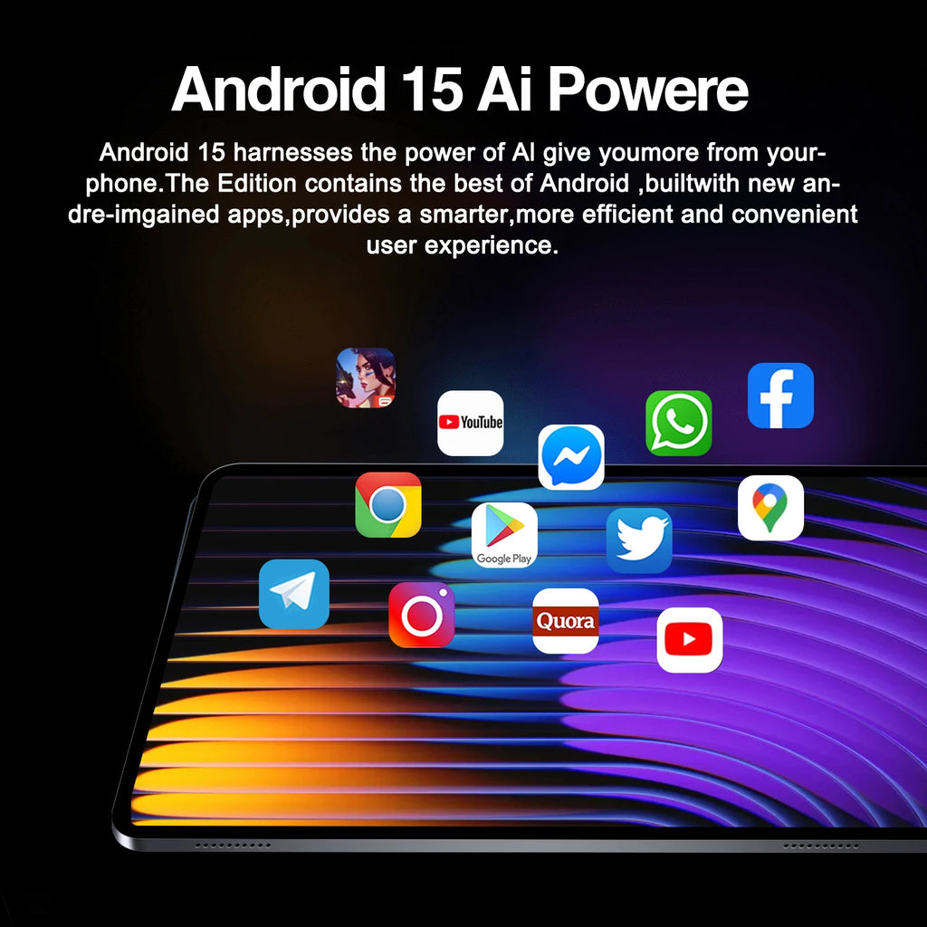 Tablet 10.1 Inch Android 15 Octa-Core 6GB RAM 128GB ROM 1280x800 IPS Tablets PC WiFi 5 Bluetooth Keyboard Set