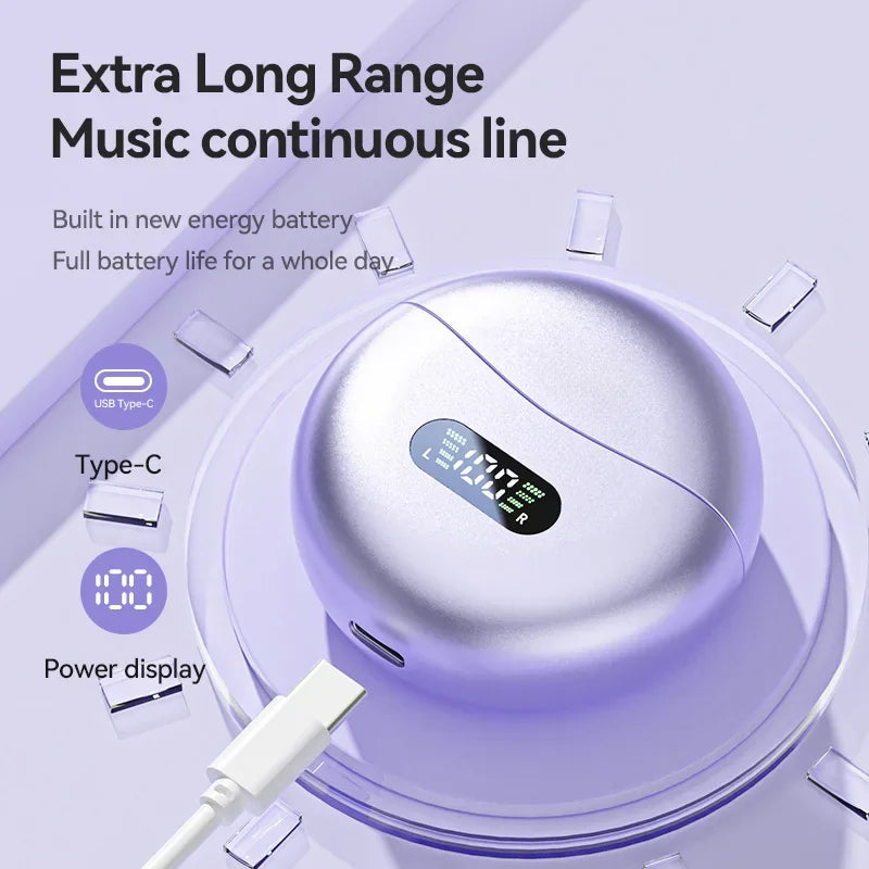 2026 Ear Clip Wireless Bluetooth Earphones High Frequency Long Endurance Low Latency Noise Reduction Gaming Sports Headphones