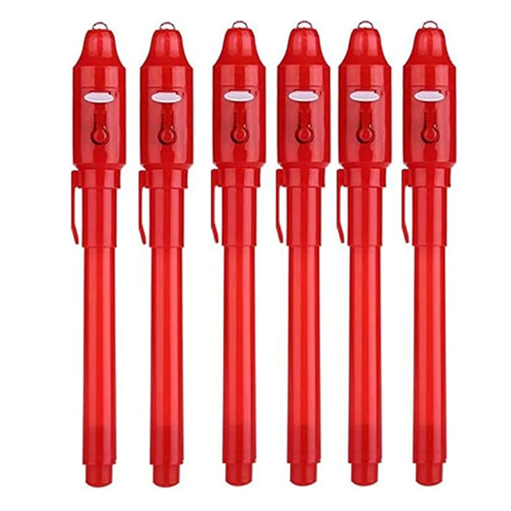 4-12pcs Invisible Ink Pen Spy Pen with UV Light Magic Marker for Secret Message Treasure Box Prizes Kids Party Favors Toys Gift