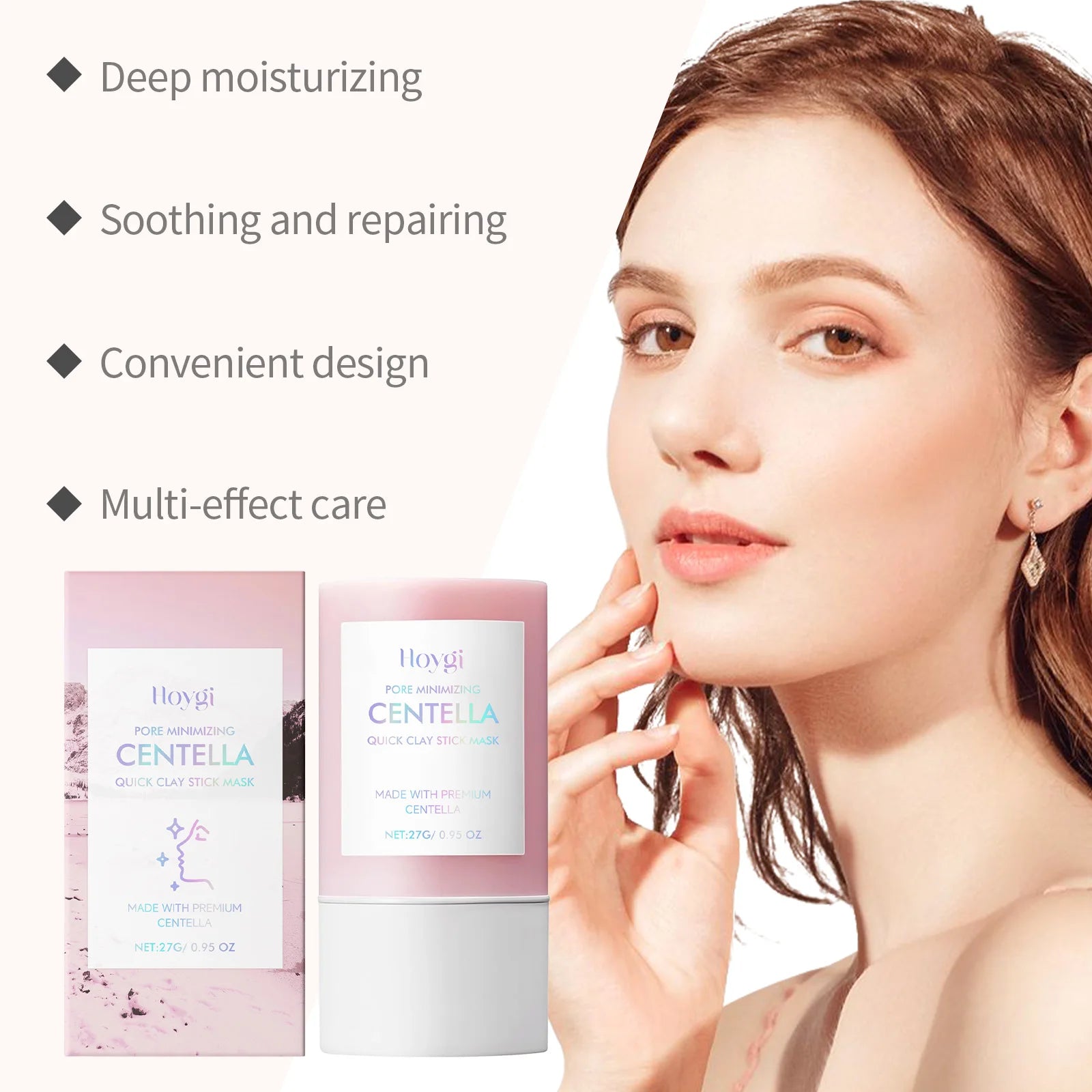 Centella Clay Stick Mask Pore Minimizing Quick Moisturizing Soothing Facial Brightening Face Mask Skin Care 27g
