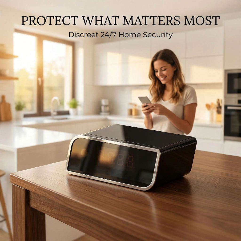 WiFi Camera Clock Wireless Camera FHD WiFi Camera Clock Indoor Wireless Security Camera with LED Time Display Motion Detection