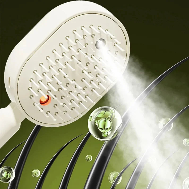 Electric Steam Brush with Water Spray Wet Electrics Hairbrush USB-C Charging for Detangling Smoothing Styling Frizz Control