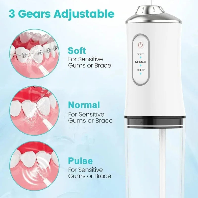 Professional Flossing Portable Electric 4Nozzle Toothbrush Combo Tonsil Stone Remover Family Oral Irrigator Water Dental Flosser