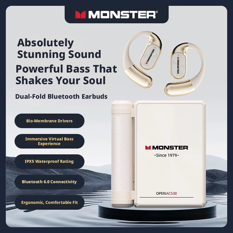 audífonos MONSTER auriculares open ear ac530 earbuds over ear earbuds wireless bluetooth earphone headphones for running fitnes