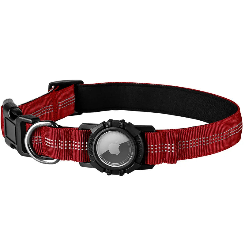 Airtag Dog Collar with Waterproof AirTag Case, Reflective Soft Padded & Safety Air Tag Pet Collar Adjustable for Large Dogs