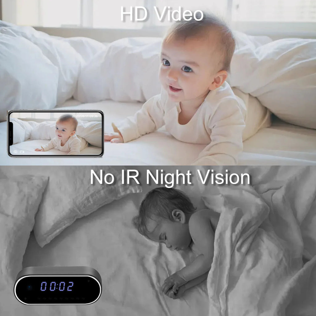 Mini Camera Clock - Covert Surveillance Camera with 4K Resolution, WiFi, Night Vision, Motion Detection, Remote View, Battery