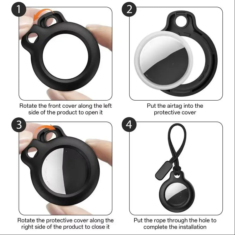 AirTag protective case with lanyard, scratch-resistant, 360-degree all-around protection, AirTag keychain accessory, AirTag stor