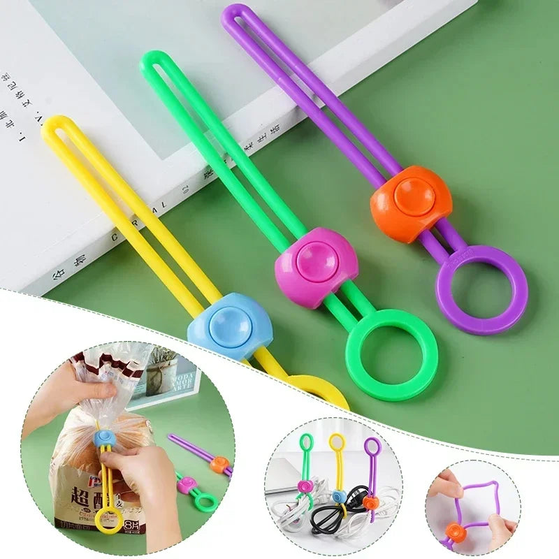 Food Bag Sealing Clip Adjustable Freshness Sealing Clips Multifunctional Sealing Rope Portable Cable Organiser Kitchen Gadgets