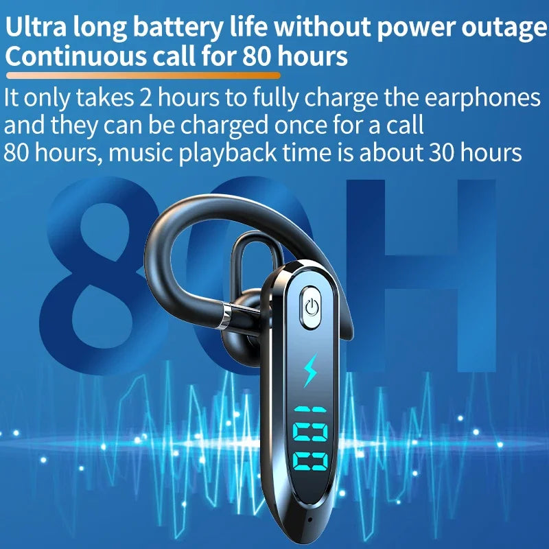 Bluetooth 6.0 Earphone Ear Hook Headphone 270 Degree Rotation LED Display HIFI Stereo Noise Reduction Headset Waterproof Earbud