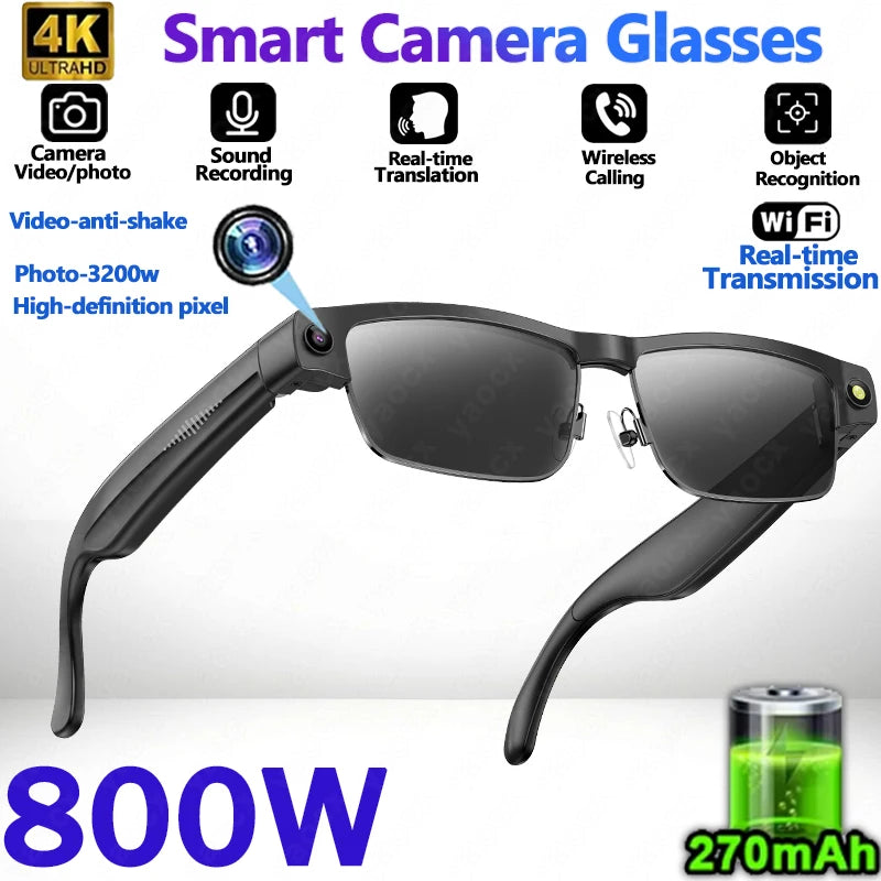 2026 4K Smart Glasses AI Translation Color-changing Lenses High-definition Voice Call Music Local Open-ear Audio Smart  Glasses