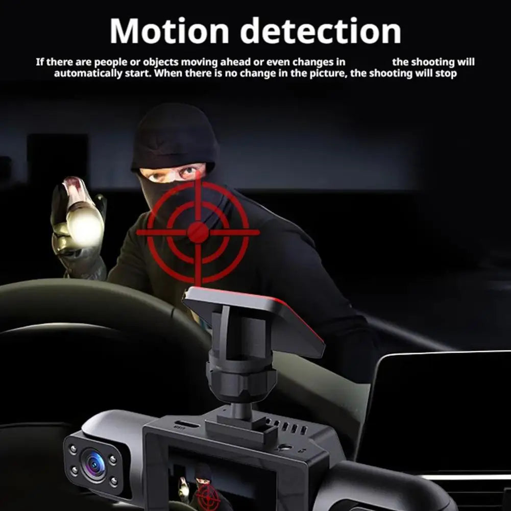 4-Lens 360° Panoramic Dash Cam, Full HD 1080P Car Driving Recorder with Front Rear Left Right Wide-angle Cameras Loop Recording