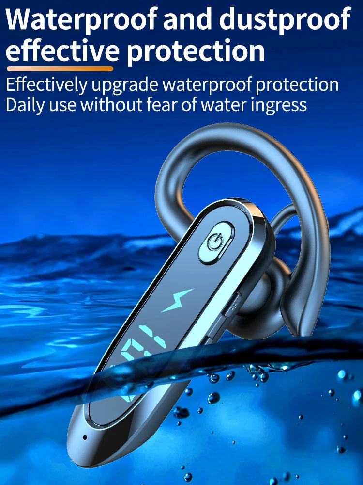 Bluetooth 6.0 Earphone Ear Hook Headphone 270 Degree Rotation LED Display HIFI Stereo Noise Reduction Headset Waterproof Earbud