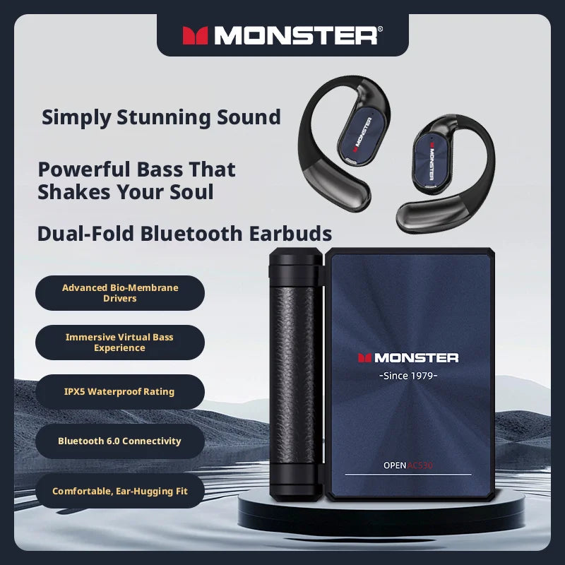 audífonos MONSTER auriculares open ear ac530 earbuds over ear earbuds wireless bluetooth earphone headphones for running fitnes