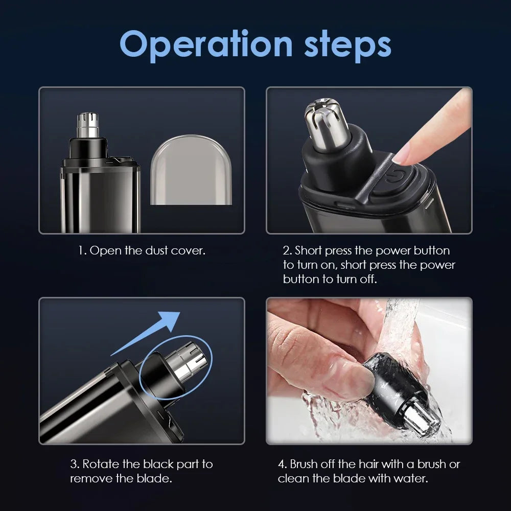 Portable Electric Nose Hair Trimmer USB charging Nose Ears Hair Eyebrow Trimmer for Men Rechargeable Painless set