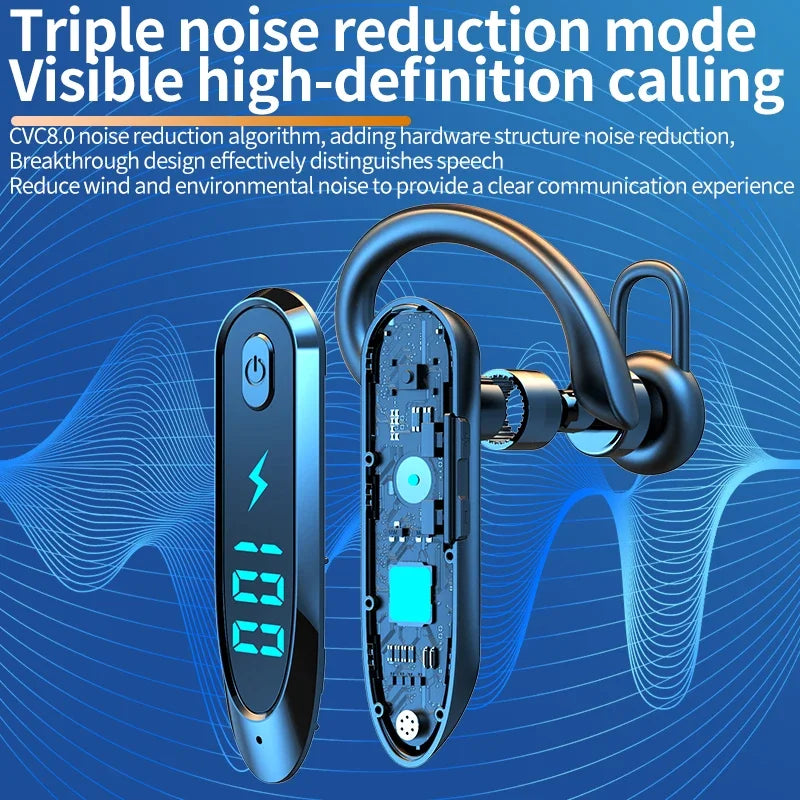 Bluetooth 6.0 Earphone Ear Hook Headphone 270 Degree Rotation LED Display HIFI Stereo Noise Reduction Headset Waterproof Earbud