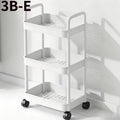3-Tier Rolling Storage Cart with 360° Swivel Wheels, Durable Plastic Utility Trolley for Bathroom Bedroom Cosmetics Organizer