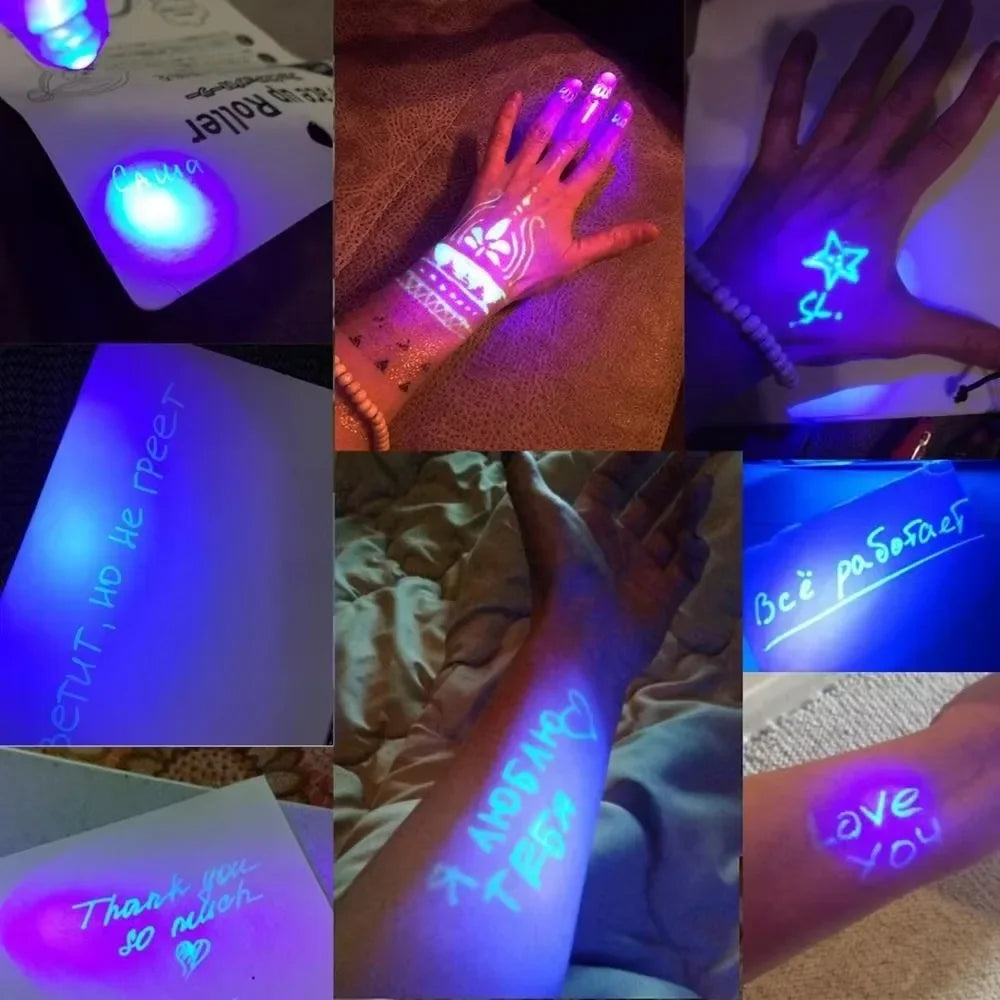 4-12pcs Invisible Ink Pen Spy Pen with UV Light Magic Marker for Secret Message Treasure Box Prizes Kids Party Favors Toys Gift