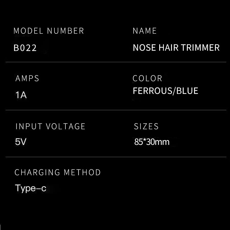 Portable Electric Nose Hair Trimmer USB charging Nose Ears Hair Eyebrow Trimmer for Men Rechargeable Painless set