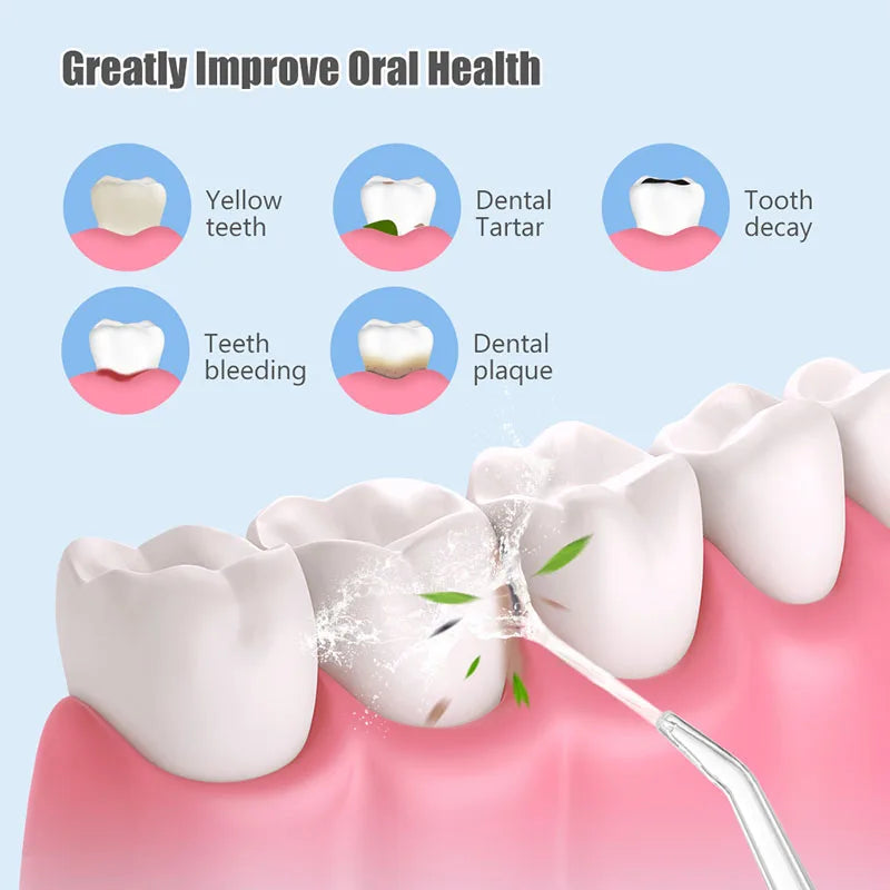 Professional Flossing Portable Electric 4Nozzle Toothbrush Combo Tonsil Stone Remover Family Oral Irrigator Water Dental Flosser