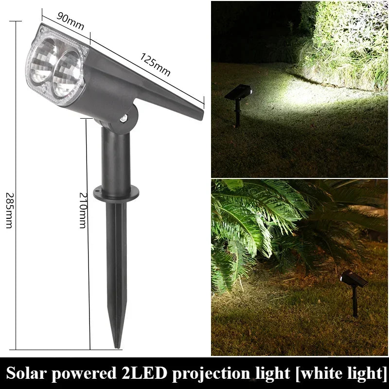 2/9LEDs RGB Solar Light Outdoors Landscape Spotlights Color Changing 2 In 1 Wireless Waterproof Solar Wall Lamp Patio Garden