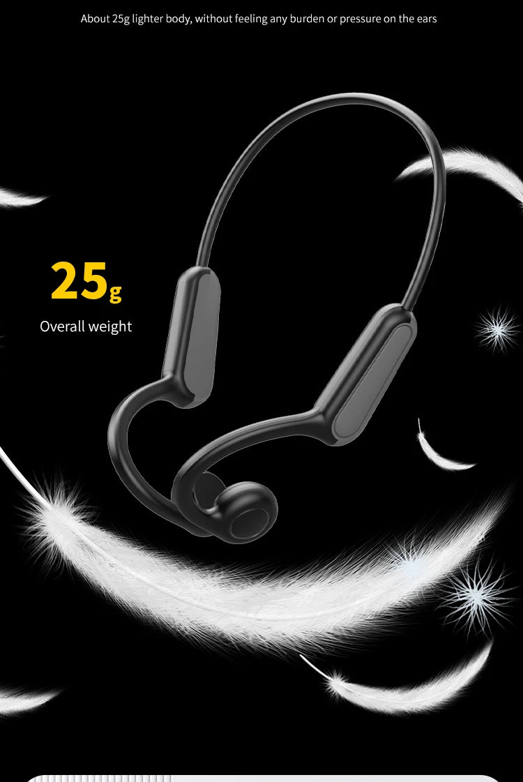 B8 True Bone Conduction Earphones Bluetooth 5.3 Sports Wireless Headphones Ear Hook IPX5 Waterproof Headset for Running Driving