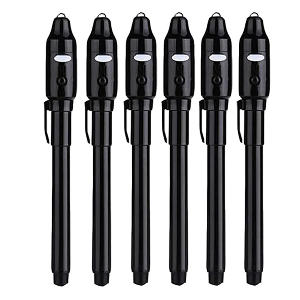 4-12pcs Invisible Ink Pen Spy Pen with UV Light Magic Marker for Secret Message Treasure Box Prizes Kids Party Favors Toys Gift