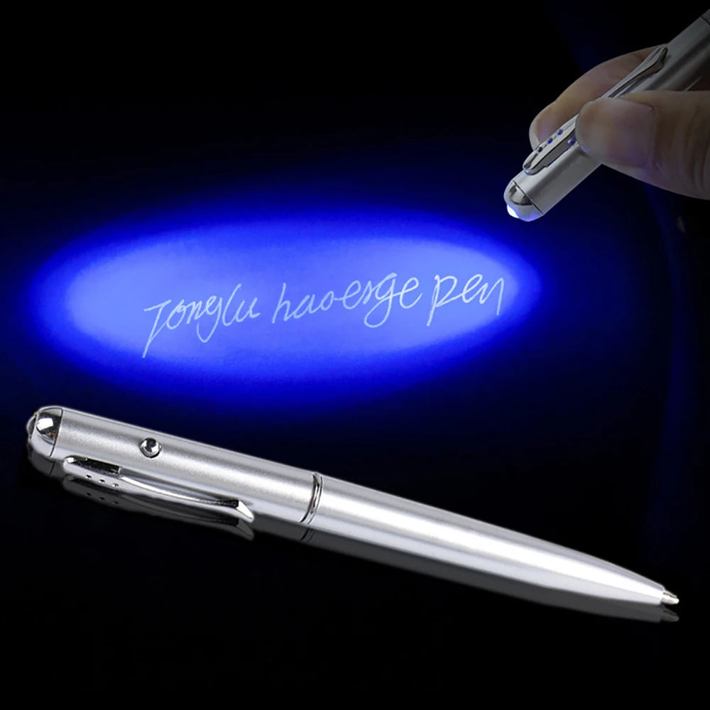 Invisible Ink Pen with UV Light Magic Secret Ballpoint Pen Hidden Handwriting Novelty for Office School Supplies