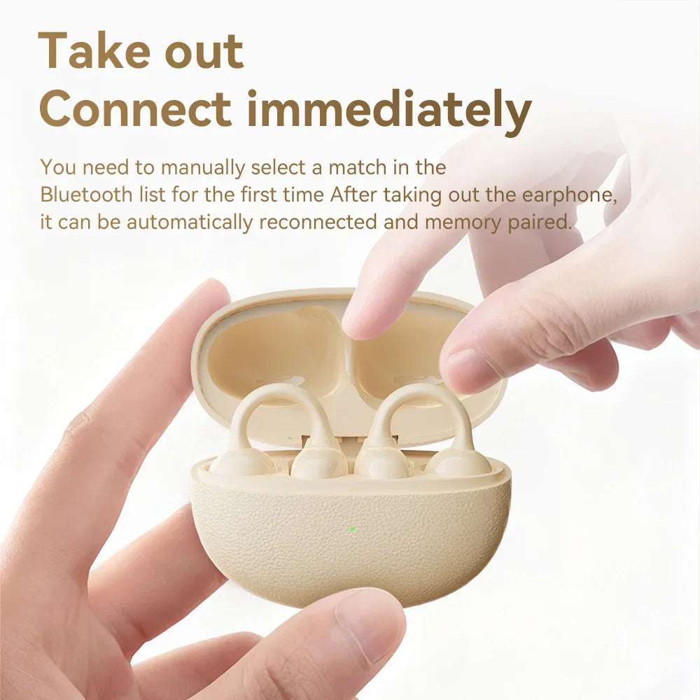 2026 New Open Bluetooth Earphone Air-bone Conduction High Sound Quality Long Battery Life Noise Reduction True Wireless Earplugs