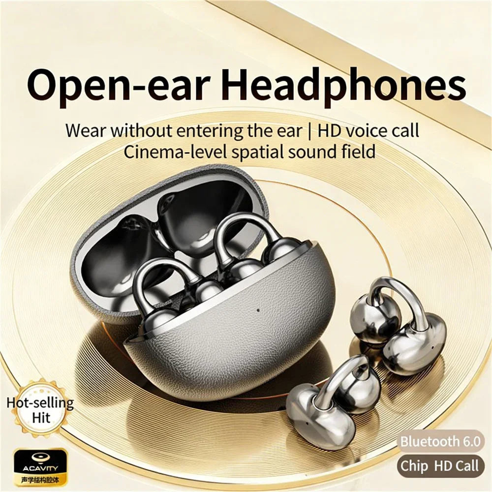 2026 New Open Bluetooth Earphone Air-bone Conduction High Sound Quality Long Battery Life Noise Reduction True Wireless Earplugs