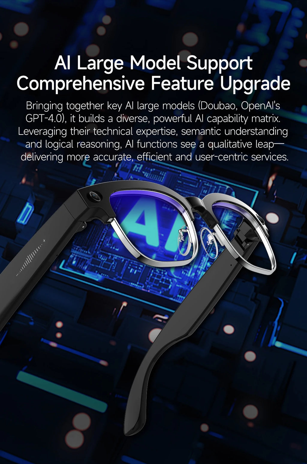 2026New AI Smart Glasses 8 Million HD Pixels Camera Photo Video Recording WIFI Transmission Sunglasses Call Music Play Men Women