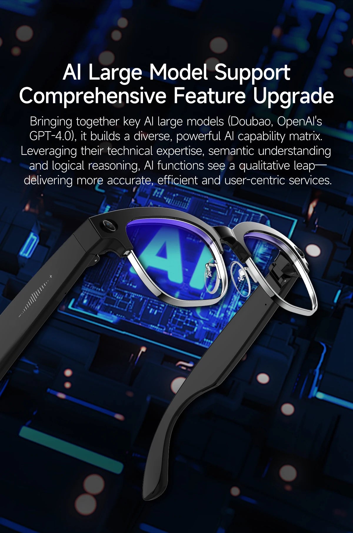 2026New AI Smart Glasses 8 Million HD Pixels Camera Photo Video Recording WIFI Transmission Sunglasses Call Music Play Men Women