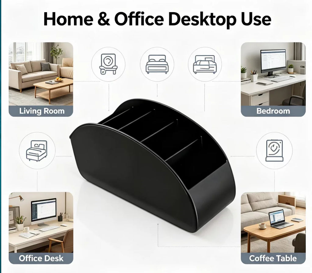 5 Compartments Remote Control Box Living Room Desktop Storage Box  Air Conditioner TV Remote Control Bracket Storage