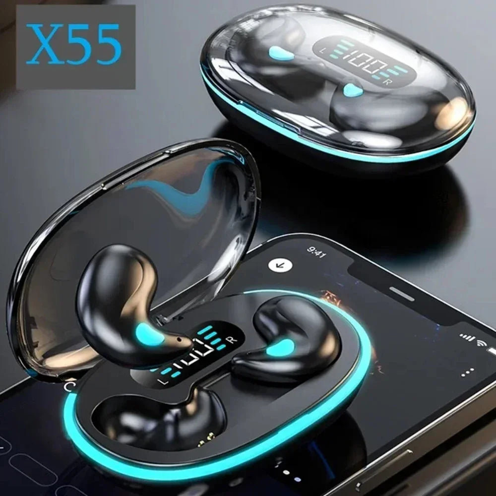 Sleeping Earbuds Wireless Mini Headphones For Work TWS Bluetooth Earphone Stereo Hidden Headsets with Mic HD Call Waterproof X55