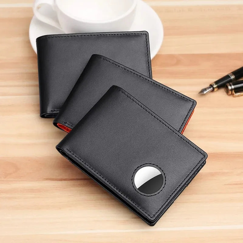 Airtag Wallet for Men Genuine Leather Bifold Wallets with Airtag Holder Classic Rfid Slim Front Pocket Men Card Holder Purse