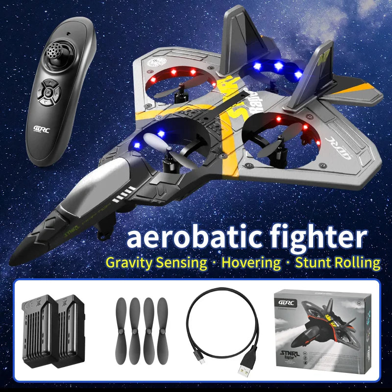 4DRC Drone V17 RC Aircraft Remote Control Foam Glider RC Glider Plane Fighter Hobby Airplane Toys for Kids Beginners Adults